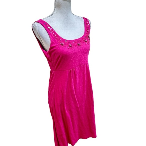 Tommy Bahama Fuchsia Embellished beaded sleeveless scoop neck dress size small - Picture 3 of 8